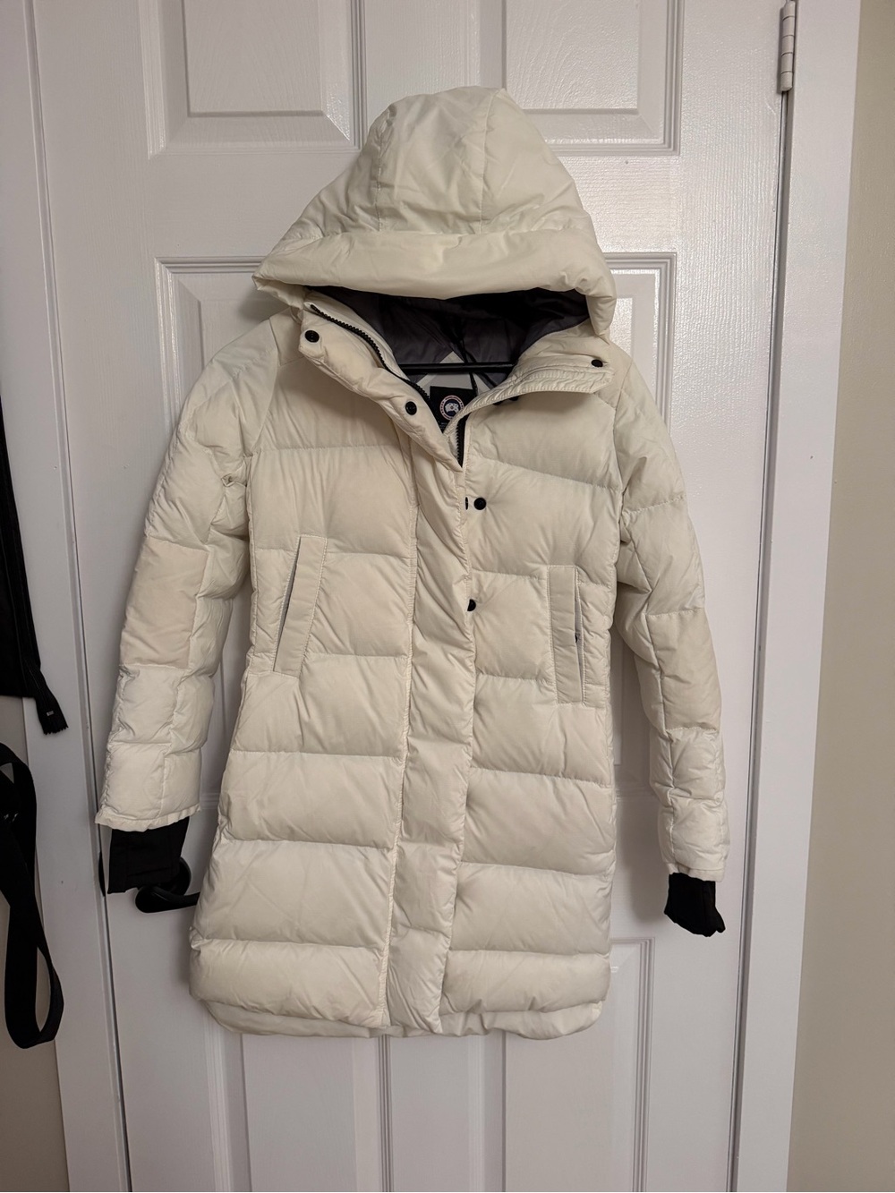 Canada Goose Alliston Women's North Star (Ivory) Hooded Long Puffer Coat